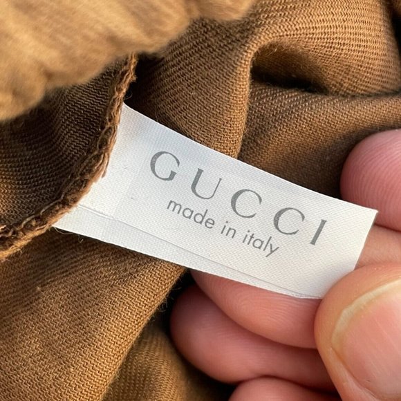 Gucci Dust Bag Brown Cotton Storage Bag Draw String Made in Italy Authentic - Picture 10 of 11